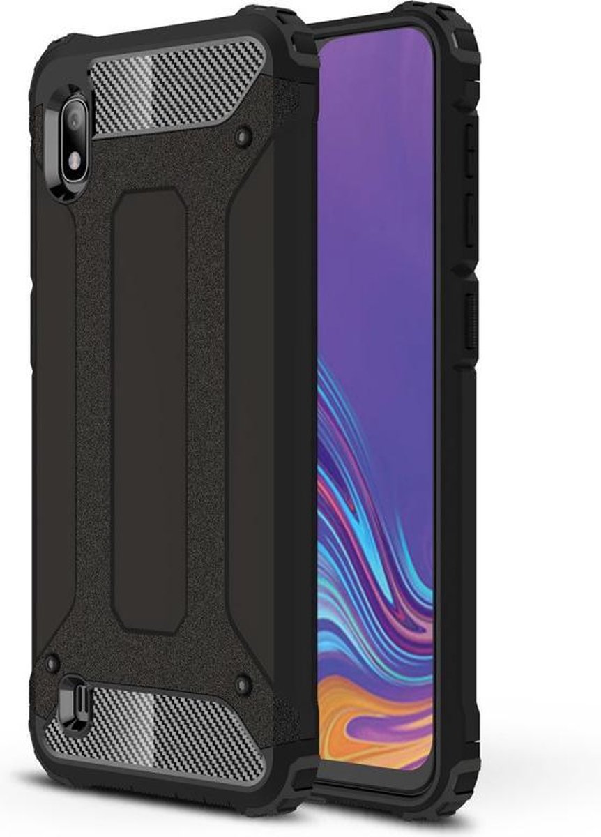 Armor Hybrid Back Cover - Samsung Galaxy A10 Hoesje - Zwart