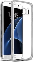 Hoesje geschikt voor Samsung Galaxy S7 Edge - Siliconen Zilveren Bumper Electro Plating met Transparante TPU Hoesje (Silver Silicone Hoesje / Cover)