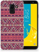 Geschikt voor Samsung Galaxy J6 2018 Uniek TPU Hoesje Aztec Purple