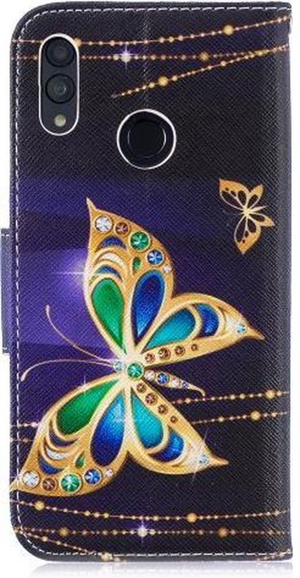 Diamant vlinder agenda book case hoesje Huawei P Smart (2019) / Honor 10 Lite - Merkloos