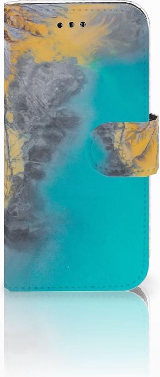 Samsung Galaxy A3 2017 Bookcase Marble Blue Gold