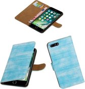Turquoise glamour design bookcase voor de Apple iPhone 7 Plus hoesje