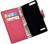 HC Book Roze Huawei Ascend P7 Mini Flip case Wallet Telefoonhoesje