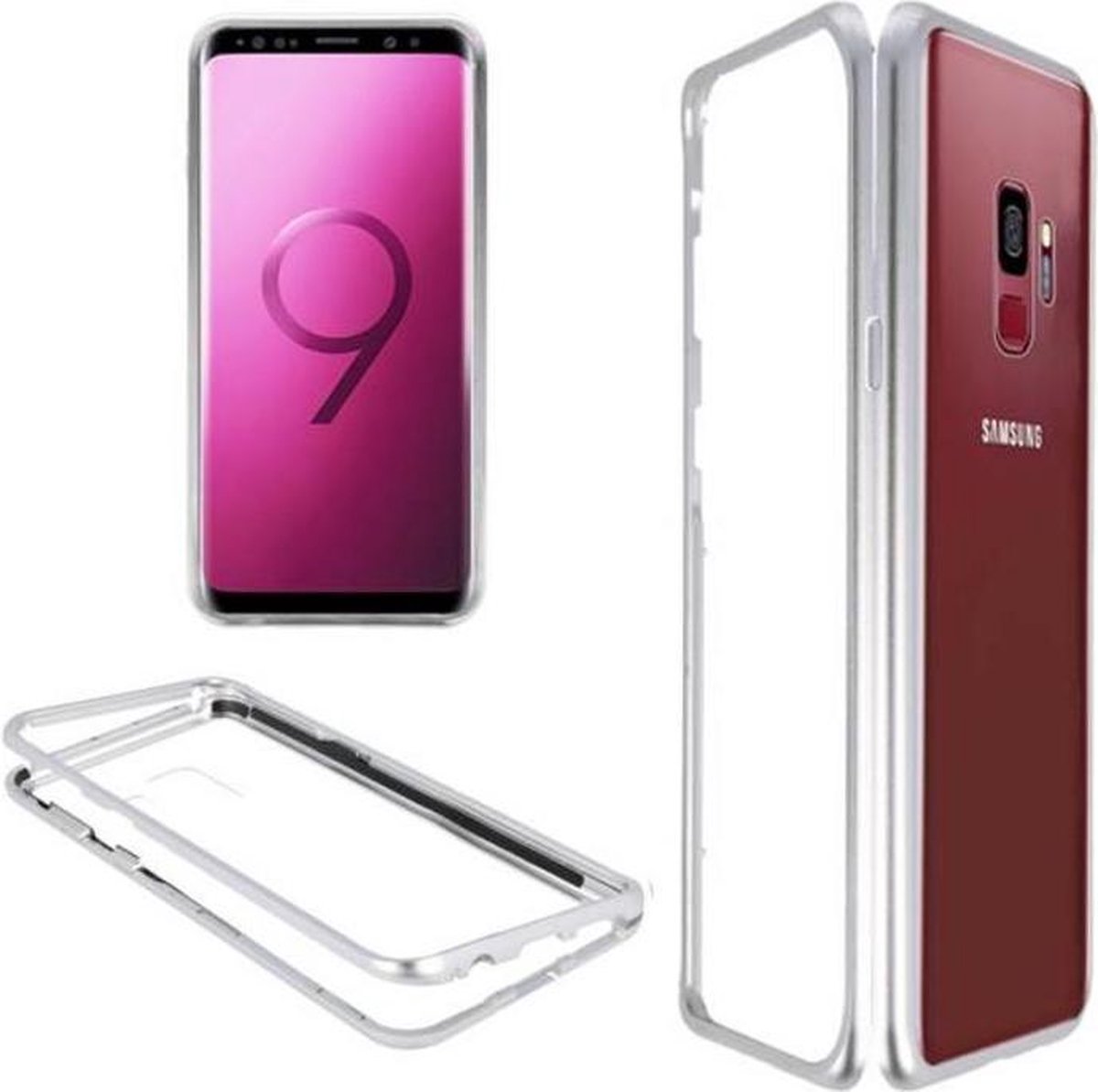 Zilver Transparant Magnetisch Back Cover voor Galaxy S9
