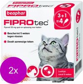 Beaphar Fiprotec Cat - Anti vlooien en tekenmiddel - 2 x 3+1 pip >1kg