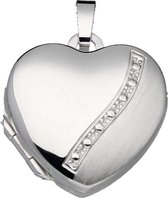 Silver Lining medaillon - zilver - 19 x 17 mm - hart - mat glanzend