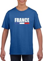 Blauw Frankrijk supporter t-shirt voor kinderen S (122-128)