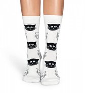 Happy Socks Cat Sokken, Wit - Maat 41-46