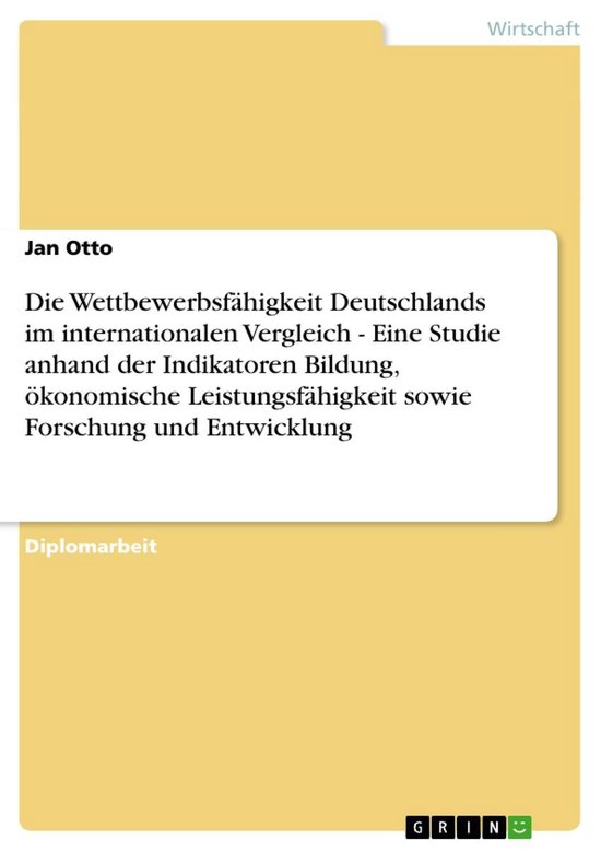 Die Wettbewerbsfähigkeit Deutschlands im internationalen Ve ... - cover