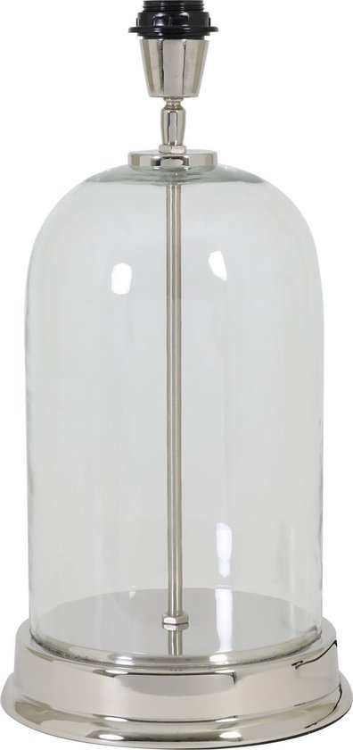 Lampvoet glas helder-nikkel M | bol.com