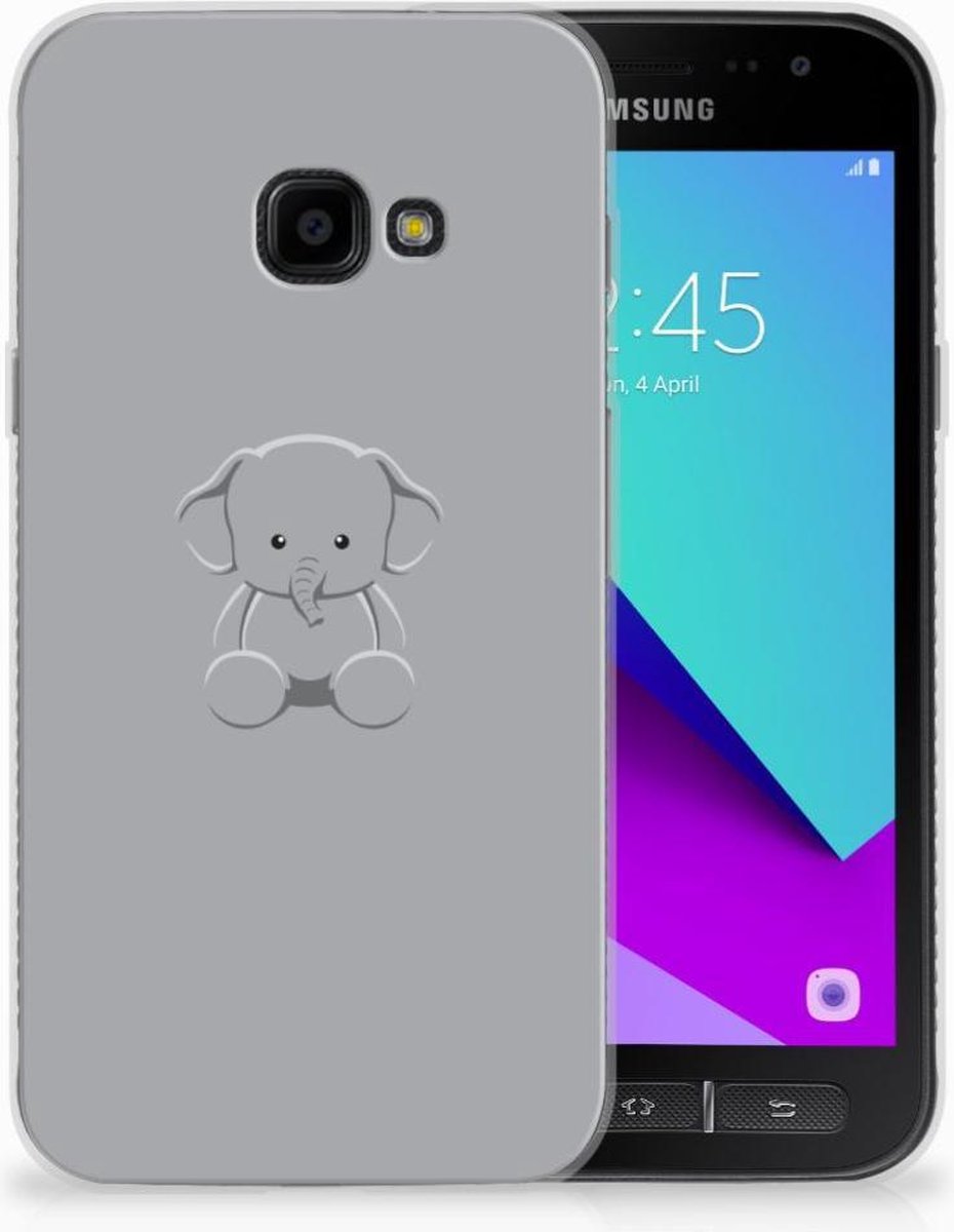 Samsung Galaxy Xcover 4 | Xcover 4s Telefoonhoesje met Naam Grijs Baby Olifant