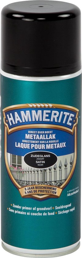 hulp in de huishouding vijandigheid Ampère Hammerite Metaallak - Spray - Satin - Zwart - 0.4L | bol.com