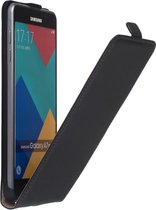 Zwart leder flip case voor de Samsung Galaxy A7 2016 flipcover hoes