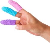 NMC – Siliconen Vingerhoezen Sleeve Geribbeld voor Sensuele Vinger Pret Set van 3 – Paars Roze en Blauw