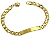 Bracelet Amanto Delmer Gold - Femme - Acier PVD 316L - Gravure - 6 mm - 19 cm