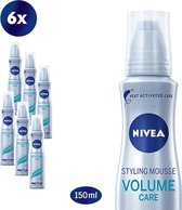 NIVEA Volume Care Styling Mousse - Haarmousse - 6 x 150 ml - Voordeelverpakking