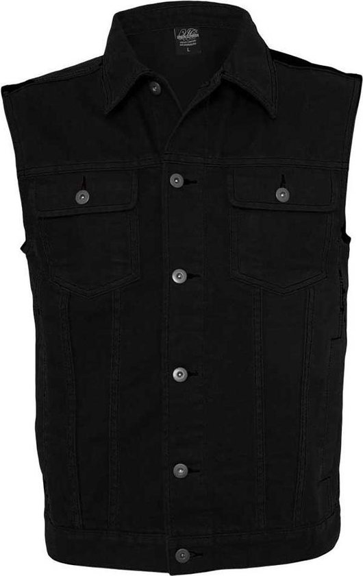 Basic heren mouwloos spijkerstof vest denim zwart - L - Urban Classics |  bol.com