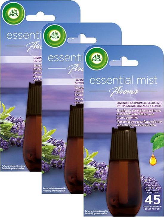 Air Wick Essential Mist Automatische Geurverspreider Luchtverfrisser - Innerlijke Rust Navulling - 3 Stuks - Voordeelverpakking