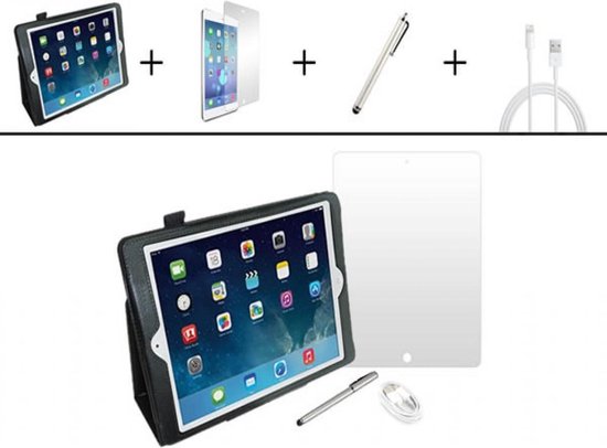 4-in-1 Starter Kit voor Apple iPad Air, Stand Case met accessoires, zwart ,  merk i12Cover | bol.com