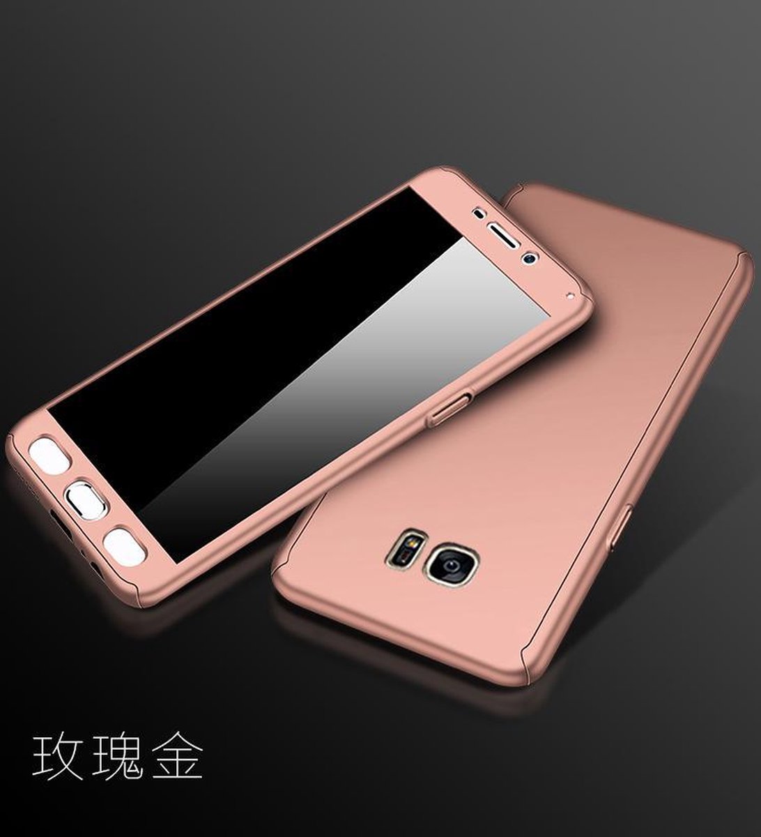 360-graden Frosting Beschermhoesje Set voor Galaxy S7 Edge _ Roze Goud