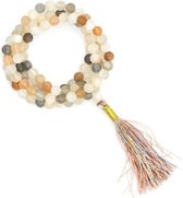 Yogi & Yogini naturals Mala Maansteen AA kwaliteit 108 kralen (6 mm) + tasje