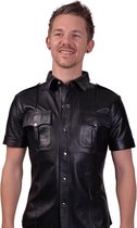 Mister b leather police shirt short sleeves xl