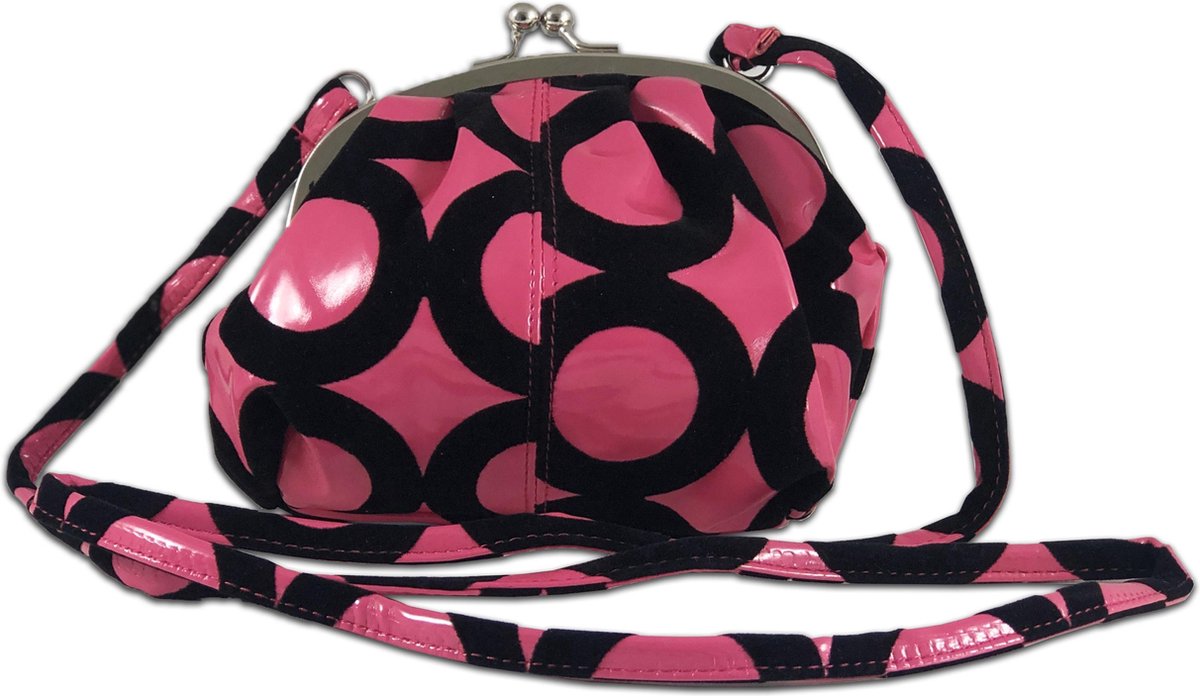 Schouder Tasje Cirkel roze, make-up tas