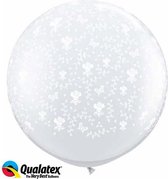 Qualatex - Megaballon Diamond Clear Roses (2 stuks)