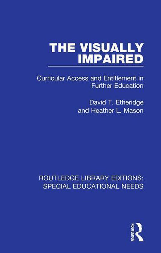 Routledge Library Editions: Special Educational Needs - The  ... - cover