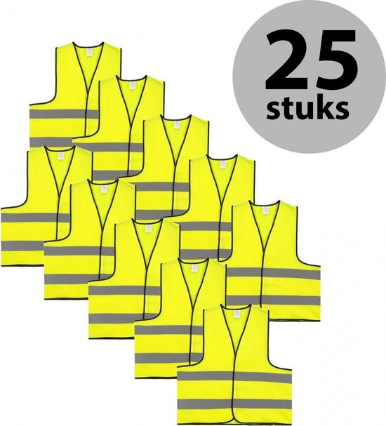 Gilet de sécurité - Gilet de sécurité - Adulte - Jaune - 25 pièces