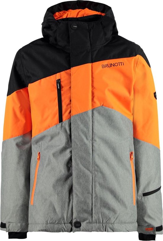 Brunotti zwart/oranje/grijze jongens ski jas Modenor 10.000mm waterkolom |  bol.com