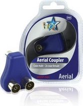 HQ SP-060 2xCoax Coax Blauw kabeladapter/verloopstukje