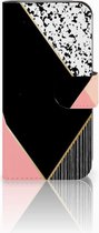 Book Case iPhone SE (2020/2022) | 7 | 8 Black Pink Shapes