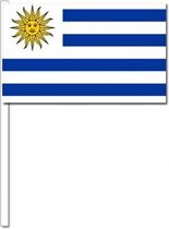 10 zwaaivlaggetjes Uruguay 12 x 24 cm