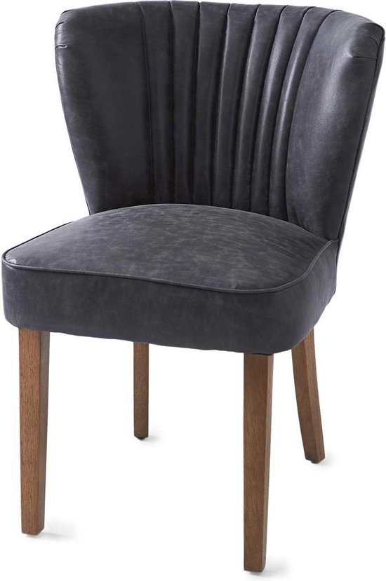 Lucht huichelarij Nevelig Rivièra Maison Pebble Beach Dining Chair - Eetkamerstoel - Antraciet -  Pellini Leer | bol.com