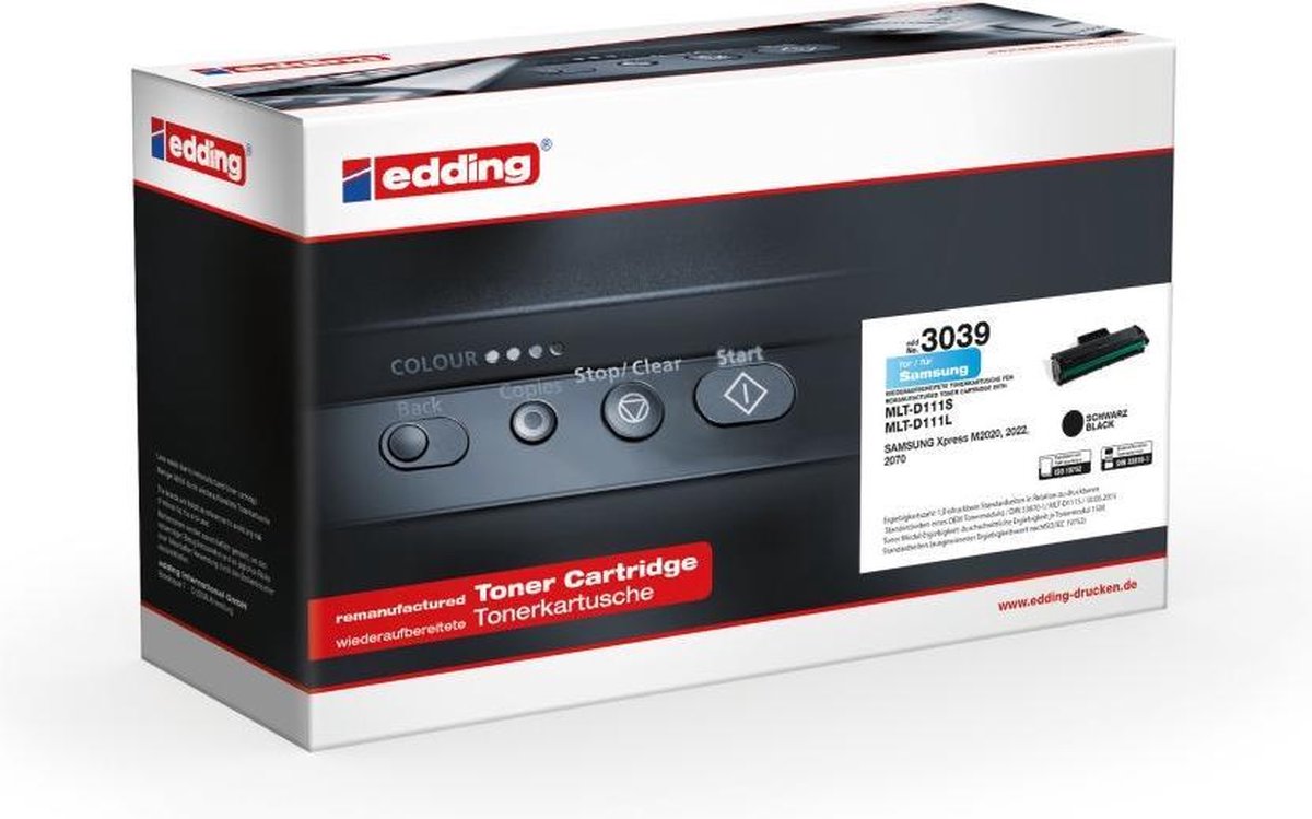 Edding Toner vervangt Samsung MLT-D111S Compatibel Zwart 1500 bladzijden edding 3039