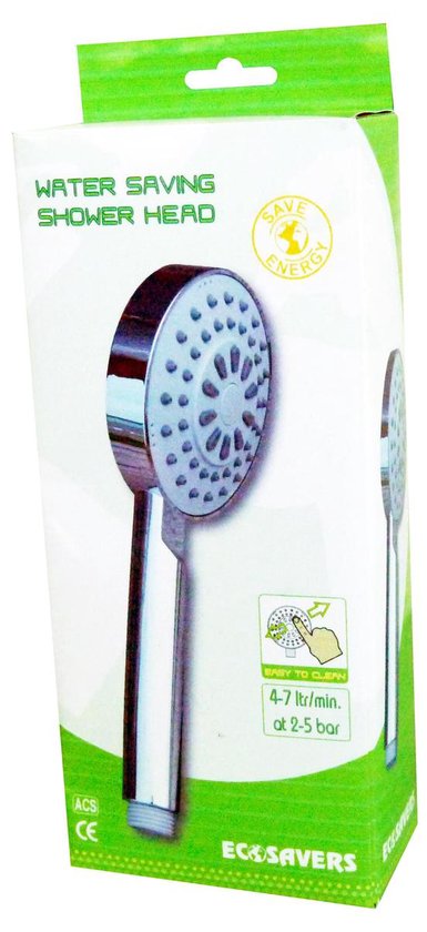 EcoSavers Waterbesparende Design Douchekop kunststof verchroomd | bespaart energie en water