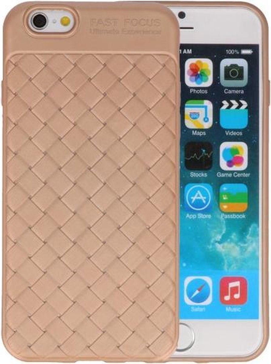 Goud Geweven TPU case hoesje voor Apple iPhone 6 / 6s