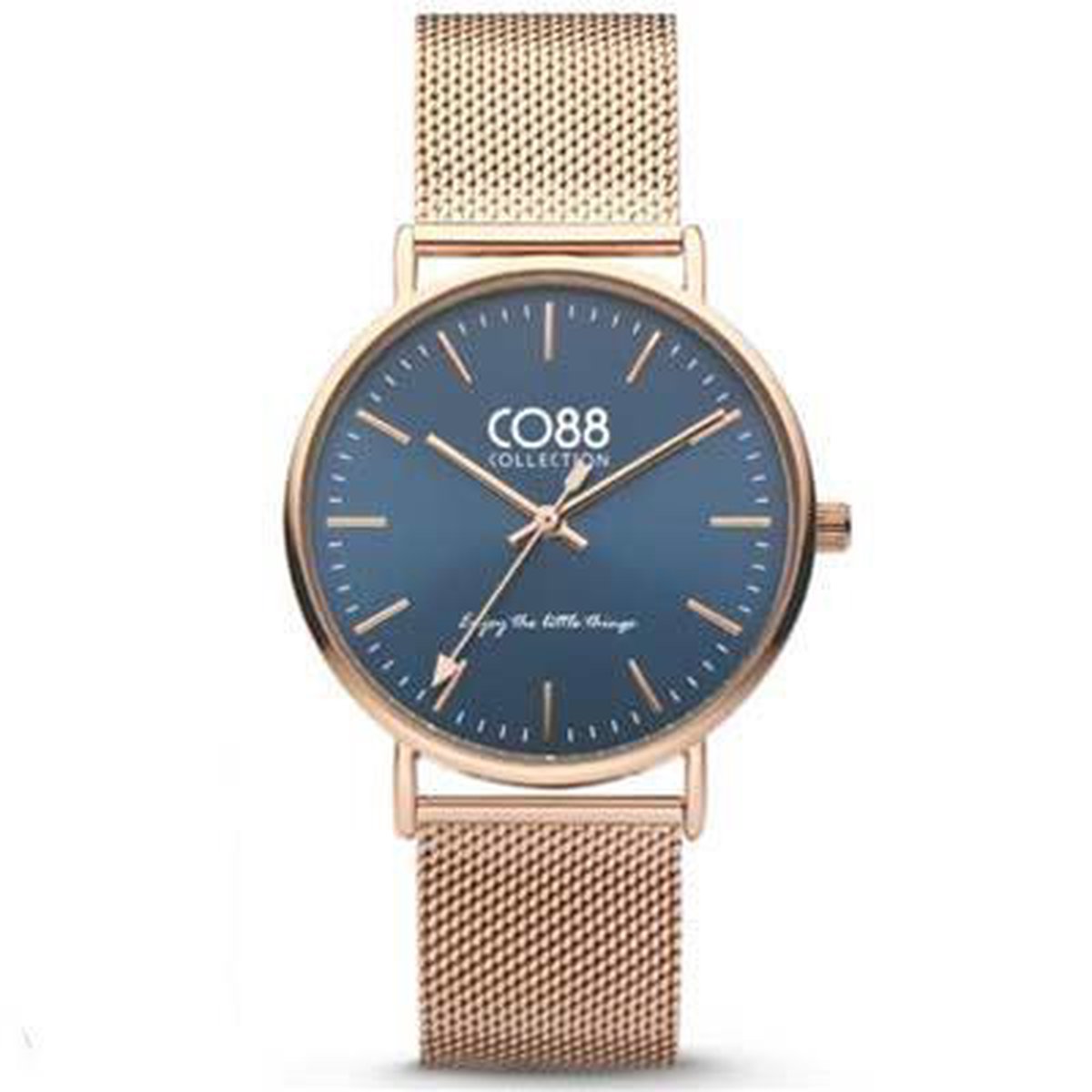 CO88 Collection Watches 8CW 10014 Horloge - Mesh Band - Ø 36 mm - Rosékleurig