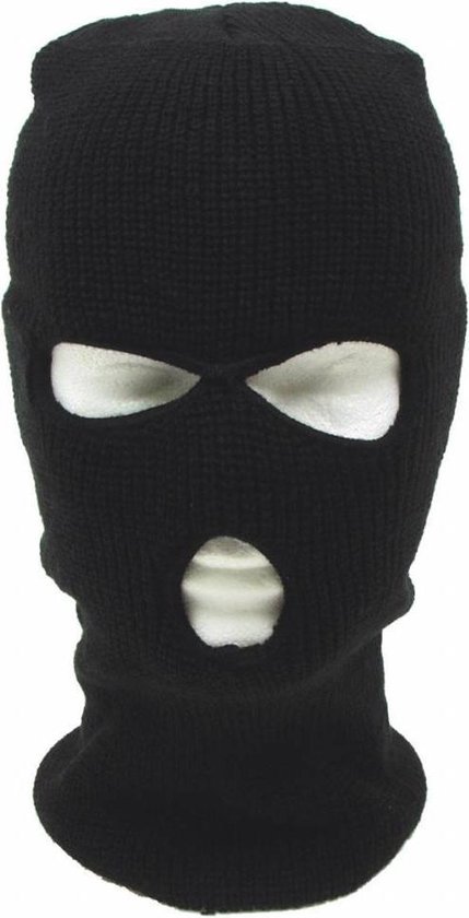 Cagoule à trois trous en polyacrylique noir