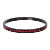 iXXXi JEWELRY - Vulring - Zirconia ring Light Siam - Zwart - 2mm - Maat 20