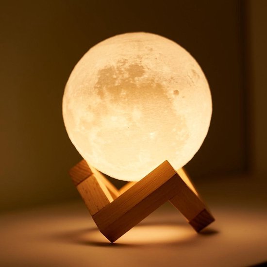 bol.com | Maanlamp 10 cm 3 kleuren Maan Nachtlampje Maan lamp