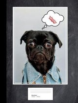 Pug Loves Bacon Composition Book Wide Rule