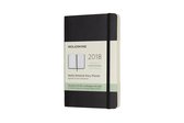 Moleskine 12 Months Weekly Notebook 2018 - Pocket - Black - Soft Cover