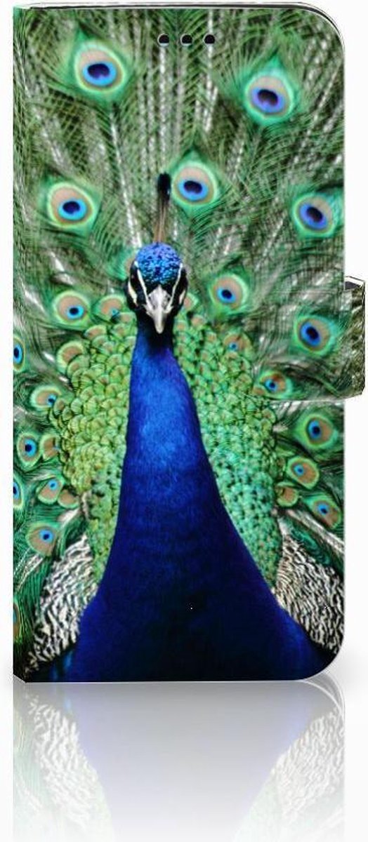 Book Case voor Samsung Galaxy S9 Plus Telefoonhoesje met Pasjes Pauw