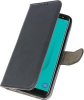 Samsung Galaxy J8 Hoesje Kaarthouder Book Case Telefoonhoesje Zwart