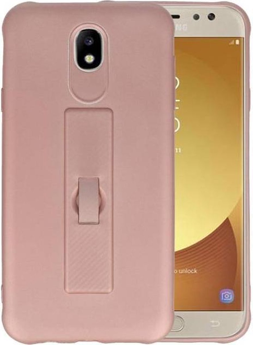 Carbon series hoesje - Backcover Geschikt voor Galaxy J7 2017 Roze