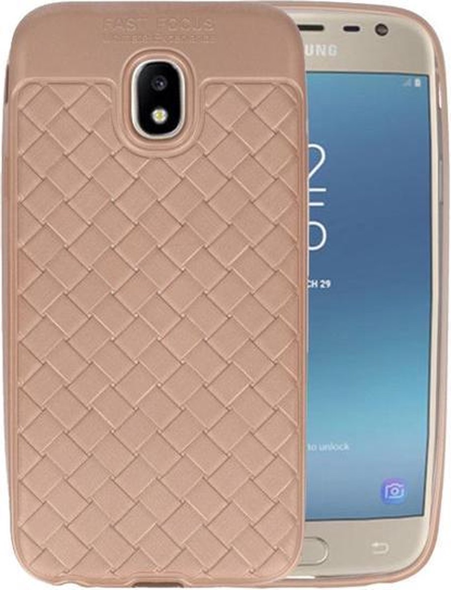 Goud Geweven TPU case hoesje voor Samsung Galaxy J3 2017