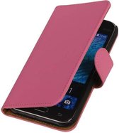 Mobieletelefoonhoesje.nl - Effen Bookstyle Cover voor Samsung Galaxy J1 Roze