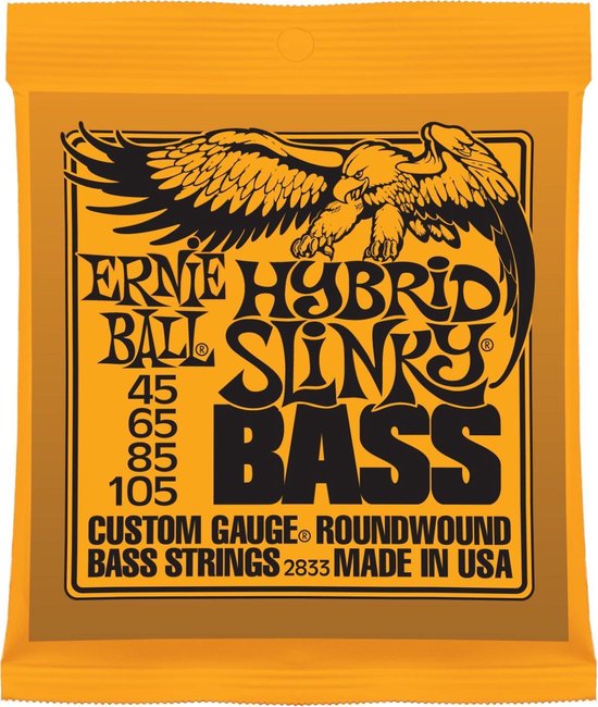 Ernie Ball 4er bas nikkel omwonden 45105 Hybrid Slinky 456585105 Snarenset voor... bol